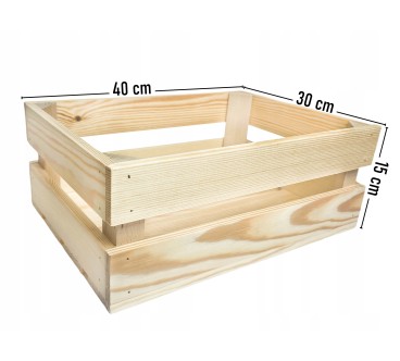 Wooden Crate 40x30x15 cm for Storage and Home Organisation