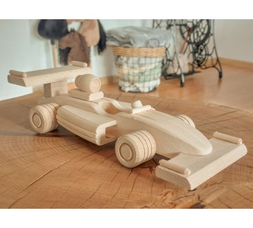 Wooden World Wooden Formula F1 Car Toy, Beech Wood, Racing Model, 23.5×9×9 cm
