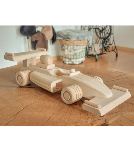 Wooden World Wooden Formula F1 Car Toy, Beech Wood, Racing Model, 23.5×9×9 cm