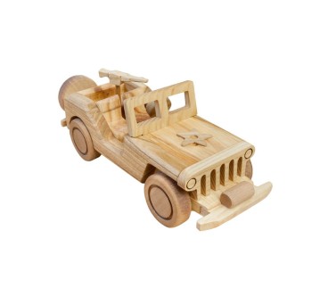 Wooden Army Truck Toy 19.5×7×7 cm
