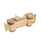 Wooden World Wooden Army Truck Toy, Mixed Wood Shades, Movable Wheels, 19.5×7×7 cm Military Vehicle
