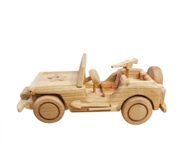 Wooden Army Truck Toy 19.5×7×7 cm