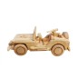 Wooden World Wooden Army Truck Toy, Mixed Wood Shades, Movable Wheels, 19.5×7×7 cm Military Vehicle