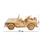 Wooden World Wooden Army Truck Toy, Mixed Wood Shades, Movable Wheels, 19.5×7×7 cm Military Vehicle