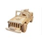 Wooden World Wooden Army Truck Toy, Mixed Wood Shades, Movable Wheels, 19.5×7×7 cm Military Vehicle