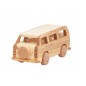 Wooden World Wooden Volkswagen T2 Van Toy, Mixed Woods, Movable Wheels, 19.5×6.5×7.5 cm