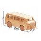 Wooden World Wooden Volkswagen T2 Van Toy, Mixed Woods, Movable Wheels, 19.5×6.5×7.5 cm