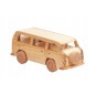 Wooden World Wooden Volkswagen T2 Van Toy, Mixed Woods, Movable Wheels, 19.5×6.5×7.5 cm