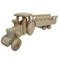 Wooden World Wooden Tractor with Detachable Trailer, Beech Wood, Movable Wheels, 41 cm Set