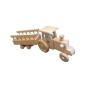 Wooden World Wooden Tractor with Detachable Trailer, Beech Wood, Movable Wheels, 41 cm Set