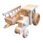 Wooden World Wooden Tractor with Detachable Trailer, Beech Wood, Movable Wheels, 41 cm Set