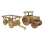 Wooden World Wooden Tractor with Hay Trailer, Beech Wood, Movable Wheels, 41 cm Farm Set