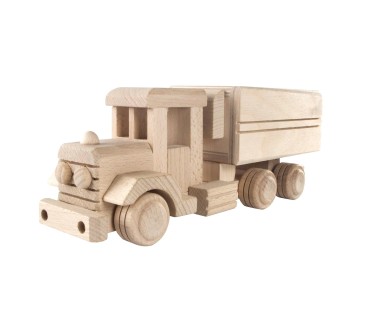 Wooden Truck Piggy Bank with Trailer 24×9×8.5 cm