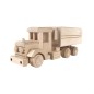 Wooden World Wooden Truck Piggy Bank with Detachable Trailer, Beech Wood, Sliding Access, 24×9×8.5 cm