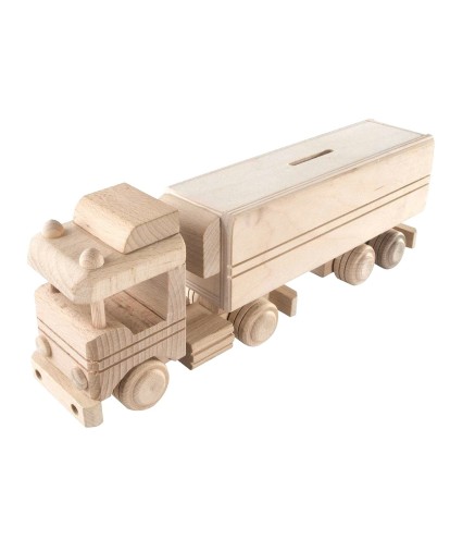 Wooden Long Truck Piggy Bank 30.5×10×6.5 cm