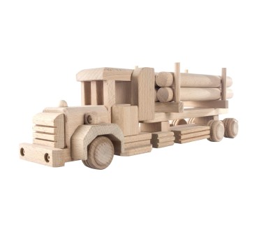 Wooden Truck with Detachable Trailer 37 cm