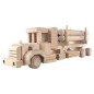 Wooden World Wooden Truck with Detachable Trailer, Beech Wood, Movable Wheels, 37×8.6×10 cm