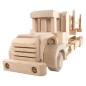 Wooden World Wooden Truck with Detachable Trailer, Beech Wood, Movable Wheels, 37×8.6×10 cm