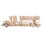 Wooden World Wooden Truck with Detachable Trailer, Beech Wood, Movable Wheels, 37×8.6×10 cm