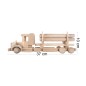 Wooden World Wooden Truck with Detachable Trailer, Beech Wood, Movable Wheels, 37×8.6×10 cm