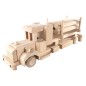 Wooden World Wooden Truck with Detachable Trailer, Beech Wood, Movable Wheels, 37×8.6×10 cm