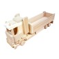 Wooden World Extra Large Wooden Long Truck, Beech Wood, Movable Wheels, 48×12×19.6 cm Display Model