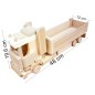 Wooden World Extra Large Wooden Long Truck, Beech Wood, Movable Wheels, 48×12×19.6 cm Display Model