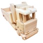 Wooden World Extra Large Wooden Long Truck, Beech Wood, Movable Wheels, 48×12×19.6 cm Display Model