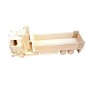 Wooden World Extra Large Wooden Long Truck, Beech Wood, Movable Wheels, 48×12×19.6 cm Display Model
