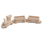 Wooden World Wooden Train with 2 Carriages, Beech Wood, Movable Wheels, 54×7×7 cm Display Model Wooden World Wooden Train with 2 Carriages, Beech Wood, Movable Wheels, 54×7×7 cm Display Model