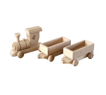 Wooden Train with 2 Carriages 54×7×7 cm