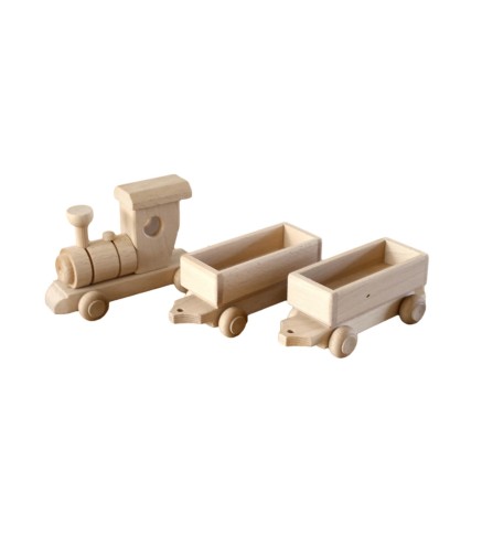 Wooden Train with 2 Carriages 54×7×7 cm