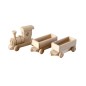 Wooden World Wooden Train with 2 Carriages, Beech Wood, Movable Wheels, 54×7×7 cm Display Model Wooden World Wooden Train with 2 Carriages, Beech Wood, Movable Wheels, 54×7×7 cm Display Model