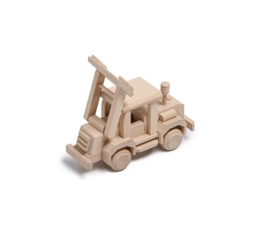 Wooden World Wooden Bulldozer Toy, Beech Wood, Movable Wheels & Blade, 28×9.5×15 cm