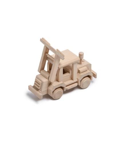 Wooden World Wooden Bulldozer Toy, Beech Wood, Movable Wheels & Blade, 28×9.5×15 cm