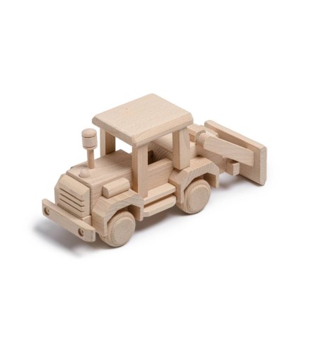 Wooden Bulldozer Toy Beech Wood 28×9.5×15 cm