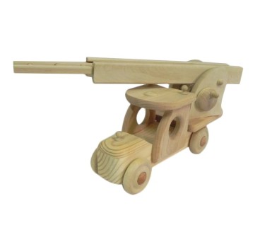 Wooden Firetruck Toy with Ladder 27 cm