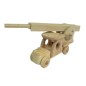 Wooden World Wooden Firetruck Toy with Ladder, Beech Wood, Movable Wheels, 27 cm