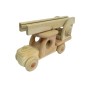 Wooden World Wooden Firetruck Toy with Ladder, Beech Wood, Movable Wheels, 27 cm