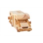 Wooden World Handmade Wooden Campervan Toy & Piggy Bank, Mixed Woods, Movable Wheels, Sliding Access, 26×10.5×8.5 cm