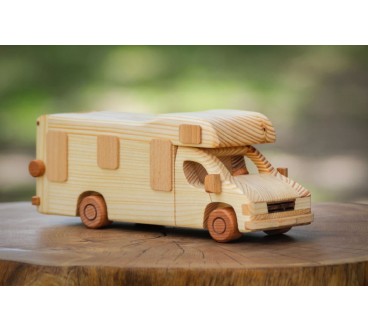 Handmade Wooden Campervan Piggy Bank 26×10.5×8.5 cm