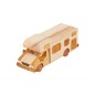 Wooden World Handmade Wooden Campervan Toy & Piggy Bank, Mixed Woods, Movable Wheels, Sliding Access, 26×10.5×8.5 cm