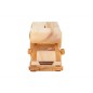 Wooden World Handmade Wooden Campervan Toy & Piggy Bank, Mixed Woods, Movable Wheels, Sliding Access, 26×10.5×8.5 cm