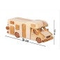 Wooden World Handmade Wooden Campervan Toy & Piggy Bank, Mixed Woods, Movable Wheels, Sliding Access, 26×10.5×8.5 cm