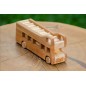 Wooden World Wooden London Bus Toy, Mixed Woods, Movable Wheels, 20×5×9 cm