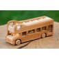 Wooden World Wooden London Bus Toy, Mixed Woods, Movable Wheels, 20×5×9 cm