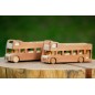 Wooden World Wooden London Bus Toy, Mixed Woods, Movable Wheels, 20×5×9 cm