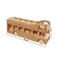 Wooden World Wooden London Bus Toy, Mixed Woods, Movable Wheels, 20×5×9 cm