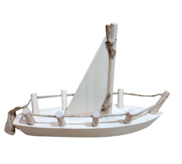 Viking Style Wooden Sail Boat 24×7×18 cm