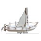 Wooden World Viking Style Wooden Sail Boat, Raw Natural Wood, 3D Model Decoration, 24×7×18 cm